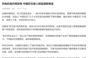 时报：风电机组并网发电 中国AG庄闲驶入新能源新赛道